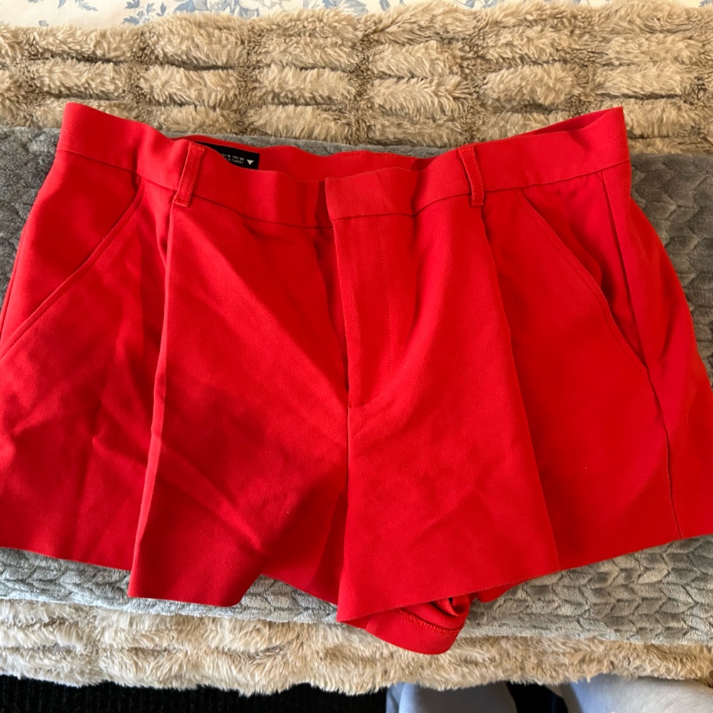 Red Zara tailored shorts